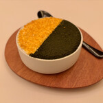 ラ・ベ - ラム酒風味のサヴァラン 果物のコンフィチュール アマレットクリーム