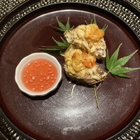 chinois 蓮歩 - 蒸し上海蟹、雌雄各半杯づつ