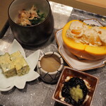 割烹さいお - 真ん中が帆立の酒盗