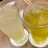 浜焼き海鮮居酒屋 大庄水産 - シークヮーサージュースと冷やし緑茶