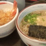 津がわそば処 - ランチ、ミニ天丼＆蕎麦セットです。