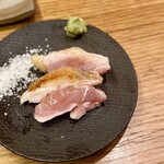 地葉はなれ - 2024.11.  ホロホロ鳥の胸肉たたき