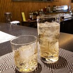 源泉湯の宿　松乃井 - お風呂上がりにロックと水割り、両方で3000円でした