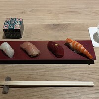 GINZA SUSHI BANYA KAI - 平目昆布〆 寒鰤 赤身漬け 酔いどれ車海老