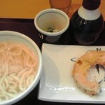 釜揚げうどん岡じま - 「釜揚げうどん(小)」と「かぼちゃ天ぷら １００円」