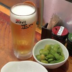 やきとり 正や - 熟撰生ビールと枝豆