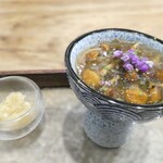 enisi - 和牛肩ロース、ナメコの豆乳入り茶碗蒸し
