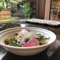 ステーキ池田 - サラダは自家製の和風ドレッシング（たぶんノンオイル）
