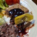 キッチン ブルー グローブ - 茄子を添えて