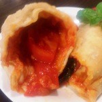 グストーゾの話 - ピッツァフリッター　生ハムとフレッシュトマト