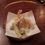 上天ぷら定食の天ぷら