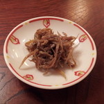 てんぷら 高七 - お通し：こうなごの佃煮