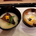 馬車道 大かわ - 牡蠣豆腐の白味噌仕立て