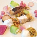 14.3月　スズキのロースト サフランソースとシラスのソース