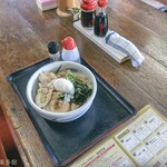 ヨコクラうどん - 鶏チャー葱炙油うどん 鶏チャー増し増し温玉トッピング
