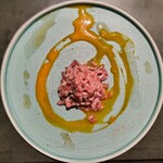 北海道焼肉 北うし - 美瑛和牛サーロインのユッケ