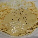 麺処 にぼし香 - ガーリックバターと浅蜊の和え玉、アップ