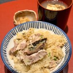 西麻布 万葉 - 秋刀魚ご飯　牛蒡摺流し