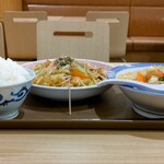 リンガーハット - 焼きそば定食300gのごはん大盛り、スモールちゃんぽん変更