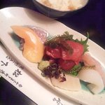 松下 - 定食のおさしみ。