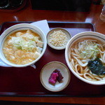 山田うどん - 塩だれとうふ丼朝定食普通盛りうどん４９０円