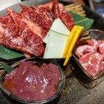 焼肉ホルモン酒場 陽真 - はるちゃんハラミ、相州和牛レバー、もち豚かしら