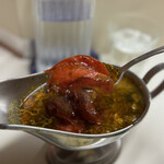 かれーの店 うどん  - 黄昏のユーラシア、チーズ、スパイシーひき肉、トマトトッピング