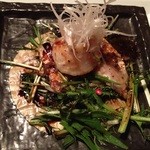 本日の魚＆帆立貝の鉄板焼き2014年4月コースの鉄板焼き