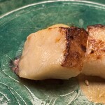 木山 - 焼き物
      ・クエ
      ・実山椒醤油はお好みで
      ・鈴かぼちゃの土佐酢漬け