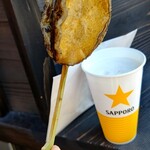 ゑびや商店 あわび串屋台 - 看板の通りのあわび君！