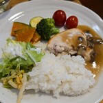 キッチン ブルー グローブ - 再びワンプレート