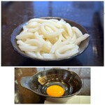 旬や みなくち - すき焼き用の「生卵」と「うどん」