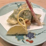 寿し辰 - きす梅ちそ揚げ