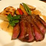 バール ブリオ - 単品追加で、平取牛の厚切り牛タンステーキ