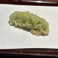 京都 天ぷら圓堂 - えんどう豆のコロッケ　裏漉しした豆