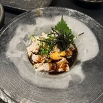 炭火やきとり 朧 - 鶏ユッケ