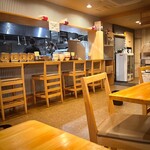 川の先の上 - 建物とギャップのある清潔な店内。
