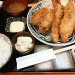 堂島かつの - ミックスフライ定食￥1100＋ポテトサラダ￥100