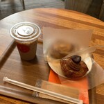 ジージーコー - マロンデニッシュ 364円、スイートポテトデニッシュ 346円、アイスマサラチャイ 428円（いずれも税抜）