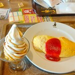 グリル&パフェ ピノキオ - 料理写真:オムライス×黒糖パフェ
