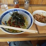 前橋城 - ⑲辛ねぎジャージャー麺＋もつ煮丼ﾐﾆ(800)