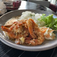 Ginger’s Beach Omiya - ハワイのプレートランチを思い出します。食後の会話が進まないガーリックシュリンプ！ノースショアな気分でございます！