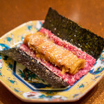 銀座 ちかみつ - 厳選和牛雲丹ユッケドッグ ～醤油淡雪塩～