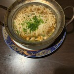 和さび - 入麺とあん肝を少し潰して