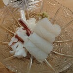 すしやのたい悟 - やりいか＆下足茹で、げそは穴子を食べる甘いタレでも美味しいです。