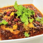 陳家私菜 銀座店 - 四川白身魚唐辛子香り煮込み