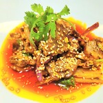 陳家私菜 銀座店 - 四川牛肉とハチノスの香り和え