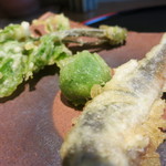 日本料理 みや  - 26年5月　天麩羅　えんどう豆団子