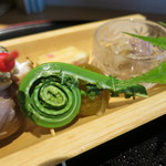 日本料理 みや  - 26年5月　コゴミ、佐渡シンモズクゼリー