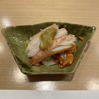すし丈 - おねだりした❣️せこ蟹❣️一口だけね味噌もかけて❣️